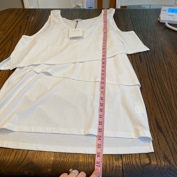 NWT Alexander Wang High Twist Jersey Layered Muscle Mini Dress Womens sz L White - Picture 13 of 15